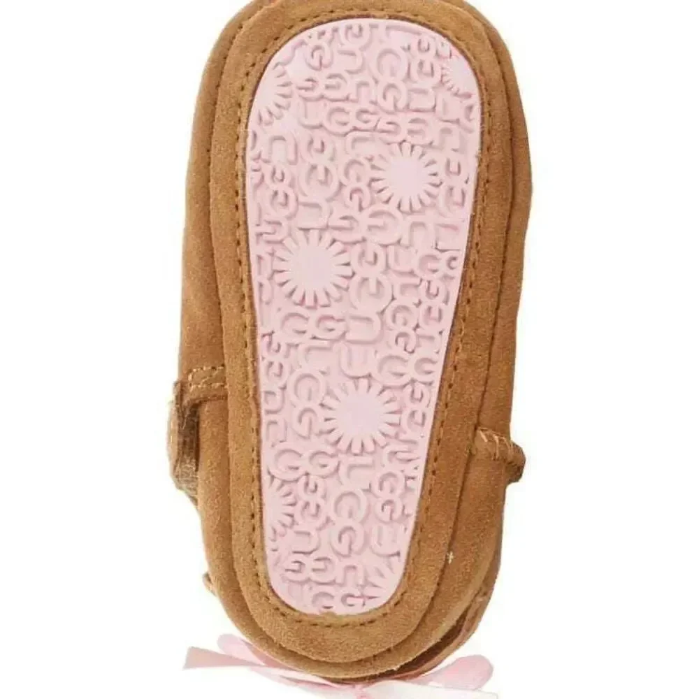 UGG Jesse Bow II 1018452I Kid's Boy's Chestnut Suede Ankle Bootie Shoes UGG386
